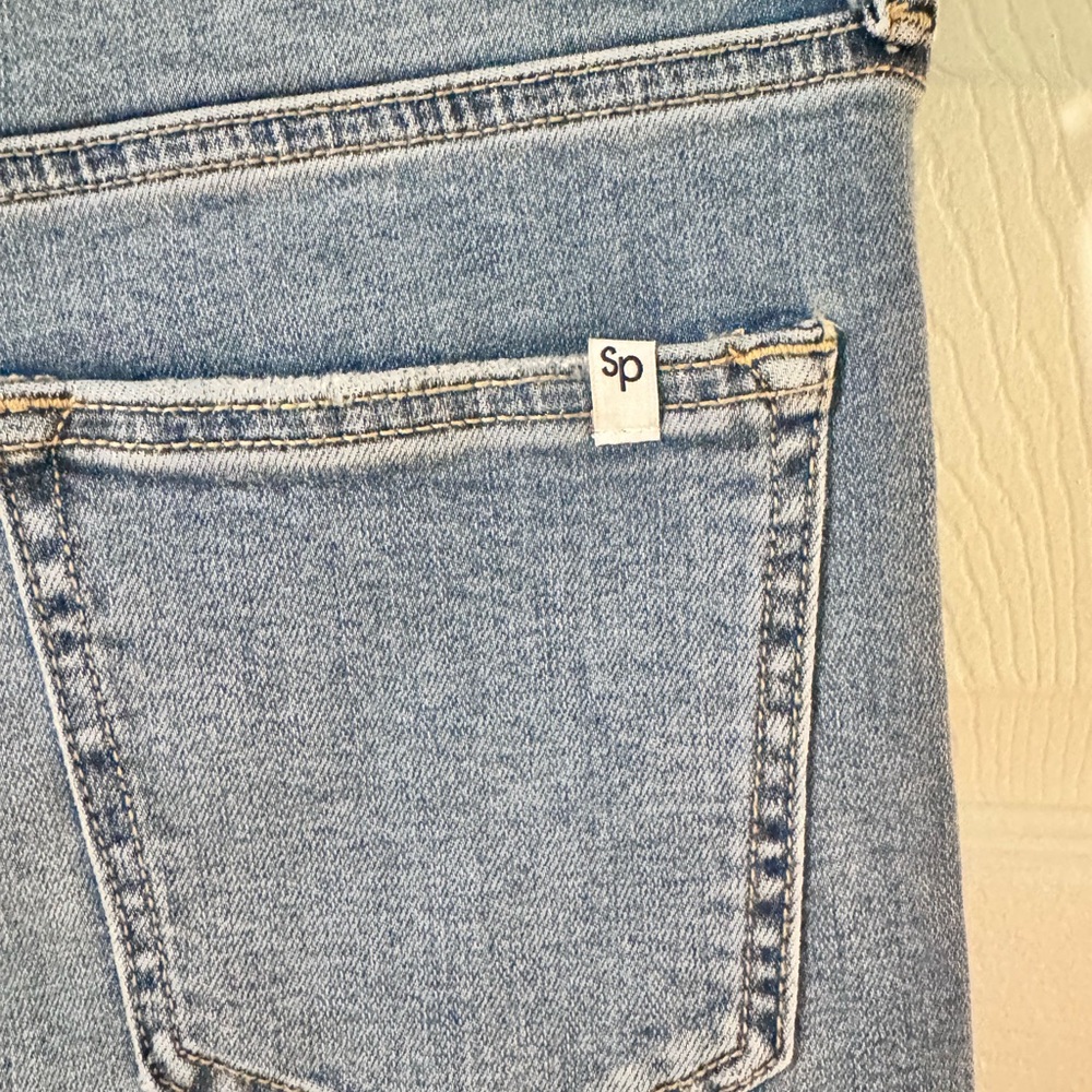 Sneak Peek Light Blue Cropped Flare Jeans - Picture 4 of 8